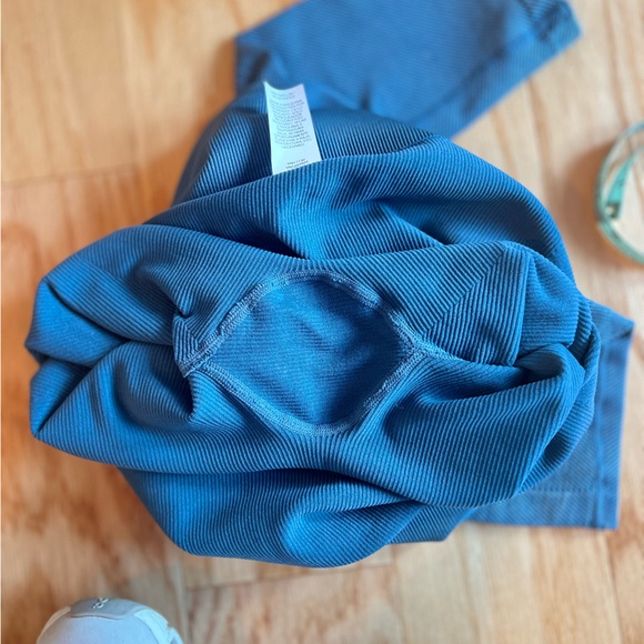 Women's High-Rise Ribbed Seamless 7/8 Leggings - JoyLab - Blue - Medium - Picture 13 of 13